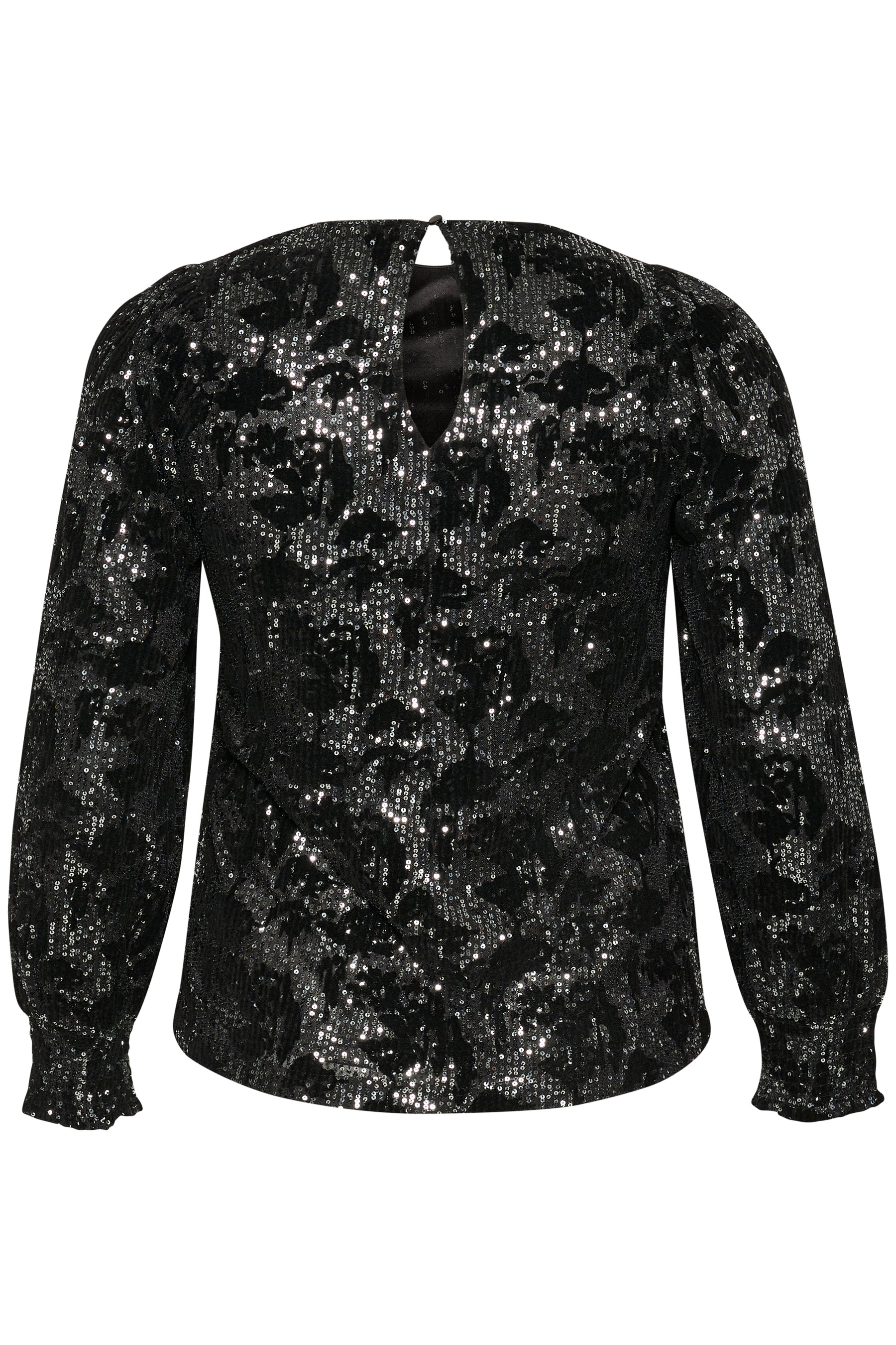 Kaffe Curve Brit Sequin Blouse in Black