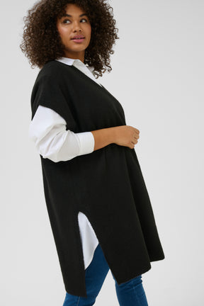 Kaffe Curve Annett Poncho in Black