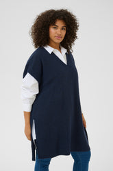 Kaffe Curve Annett Poncho in Navy