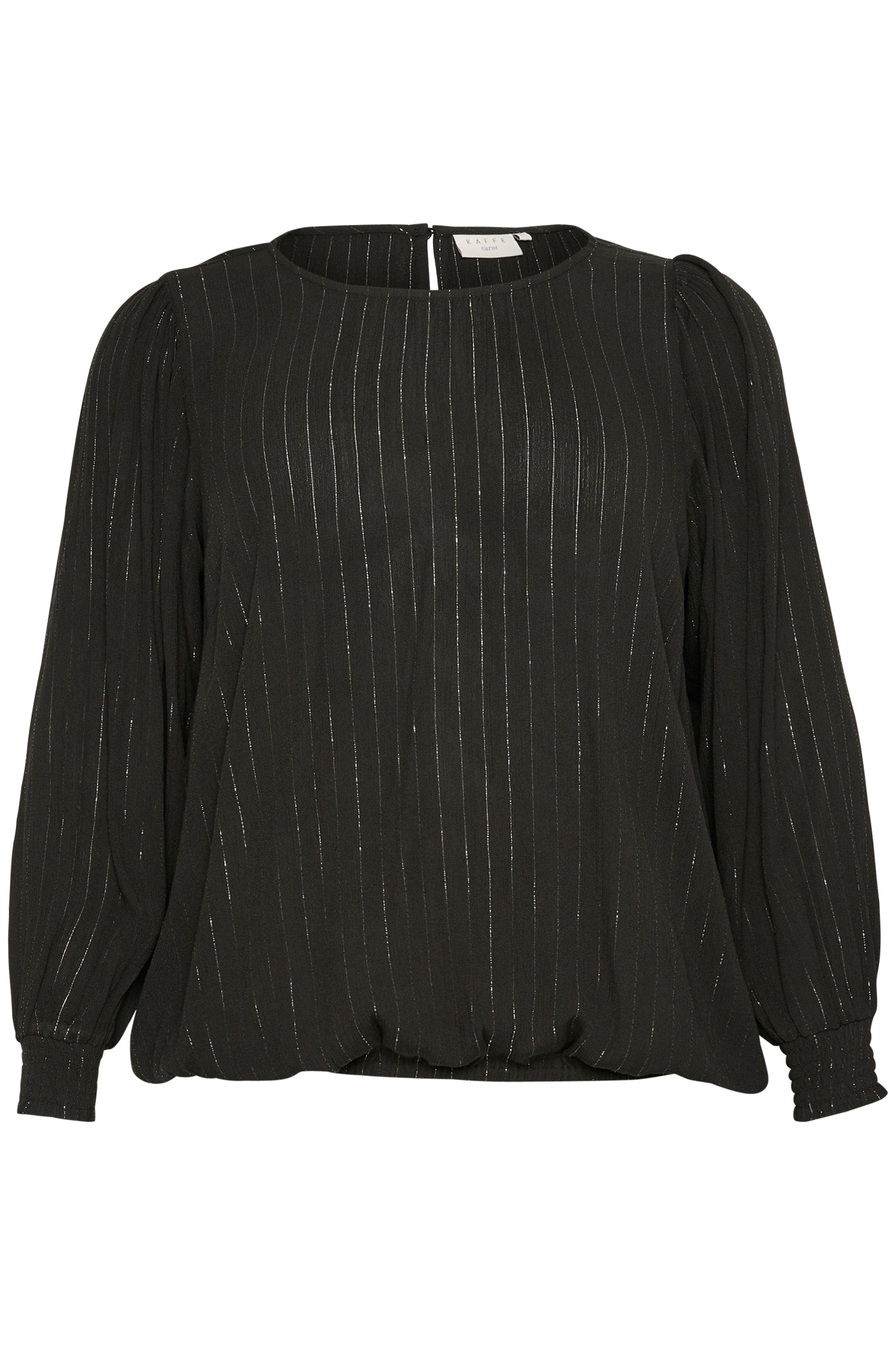 Kaffe Curve Lio Blouse in Black with Silver Pinstripe