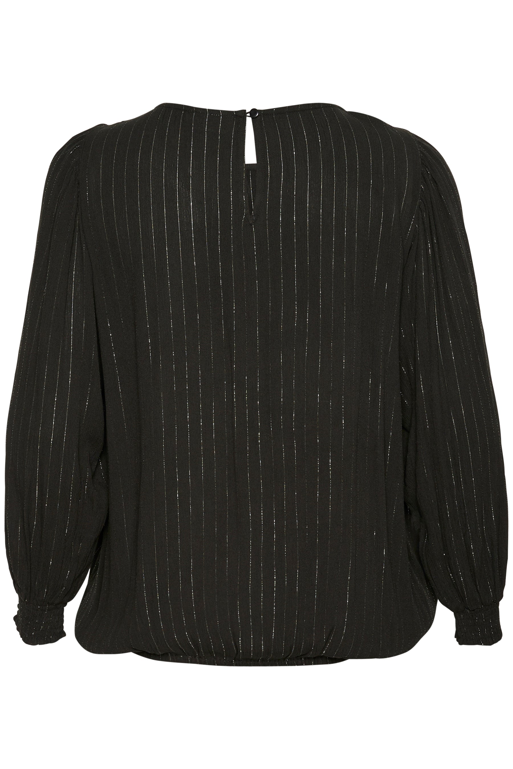 Kaffe Curve Lio Blouse in Black with Silver Pinstripe