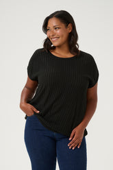 Kaffe Curve Stanley Blouse in Black with Silver Pinstripe