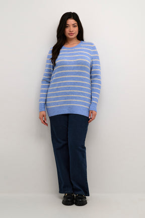 Kaffe Curve Linda Striped Jumper in Blue