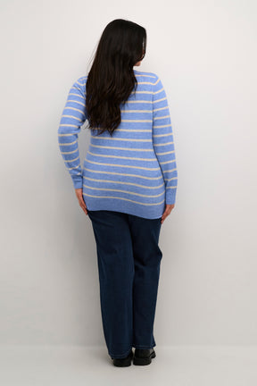 Kaffe Curve Linda Striped Jumper in Blue