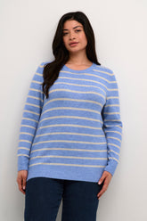 Kaffe Curve Linda Striped Jumper in Blue