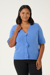 Kaffe Curve Rosa Cardigan in Blue