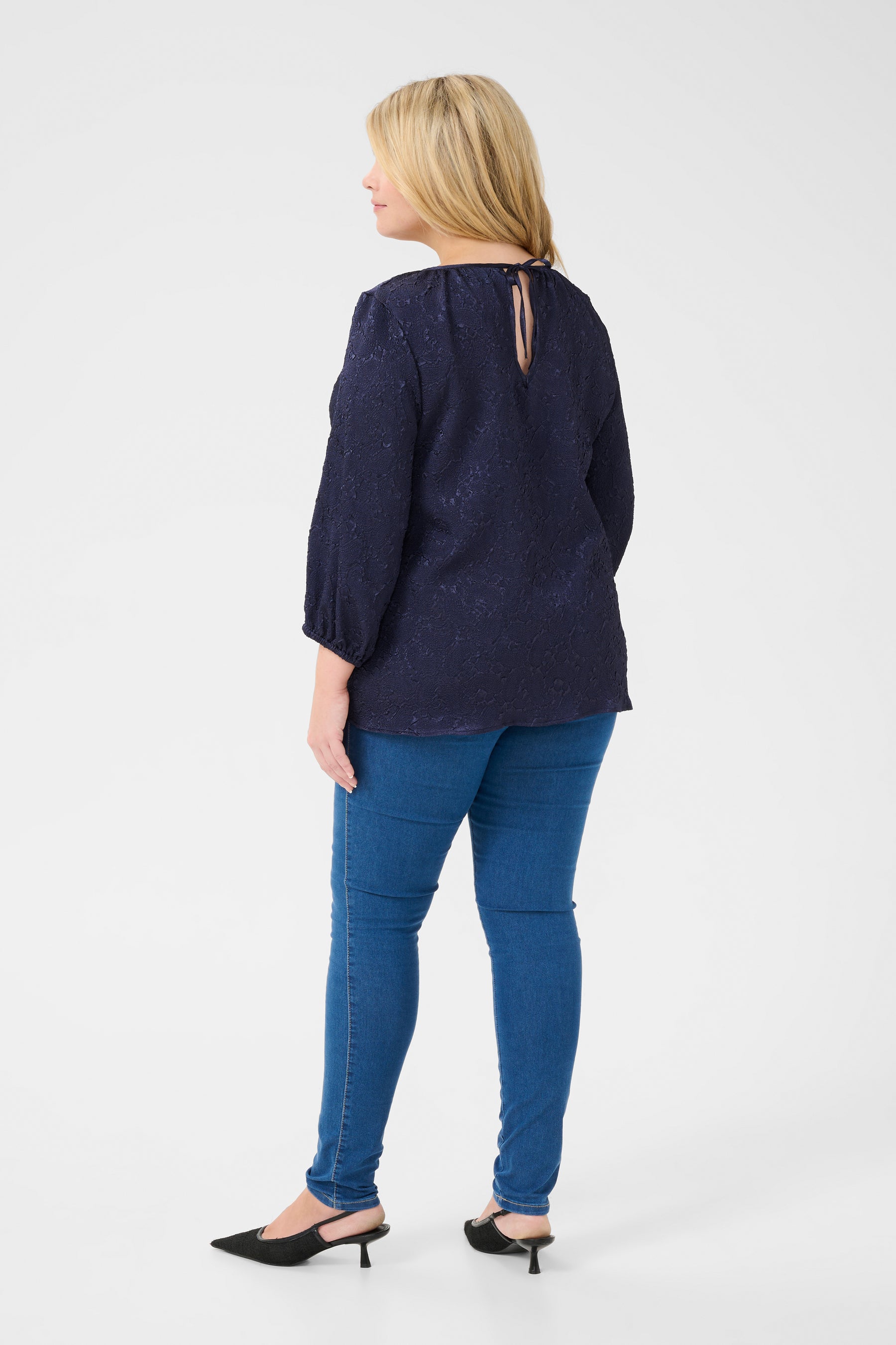 Kaffe Curve Laureen Blouse in Navy