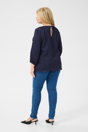 Kaffe Curve Laureen Blouse in Navy