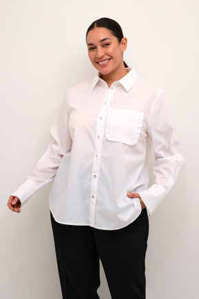 Kaffe Curve Elna White Shirt with Pocket