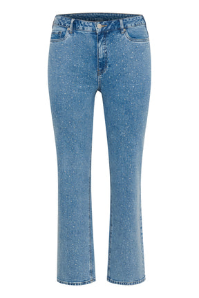 Kaffe Curve Thura Embellished Jeans in Blue