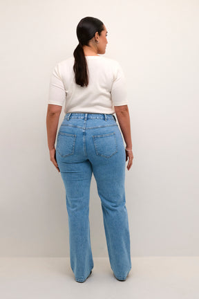 Kaffe Curve Thura Embellished Jeans in Blue