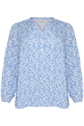 Kaffe Curve Mahlena Blouse in Blue