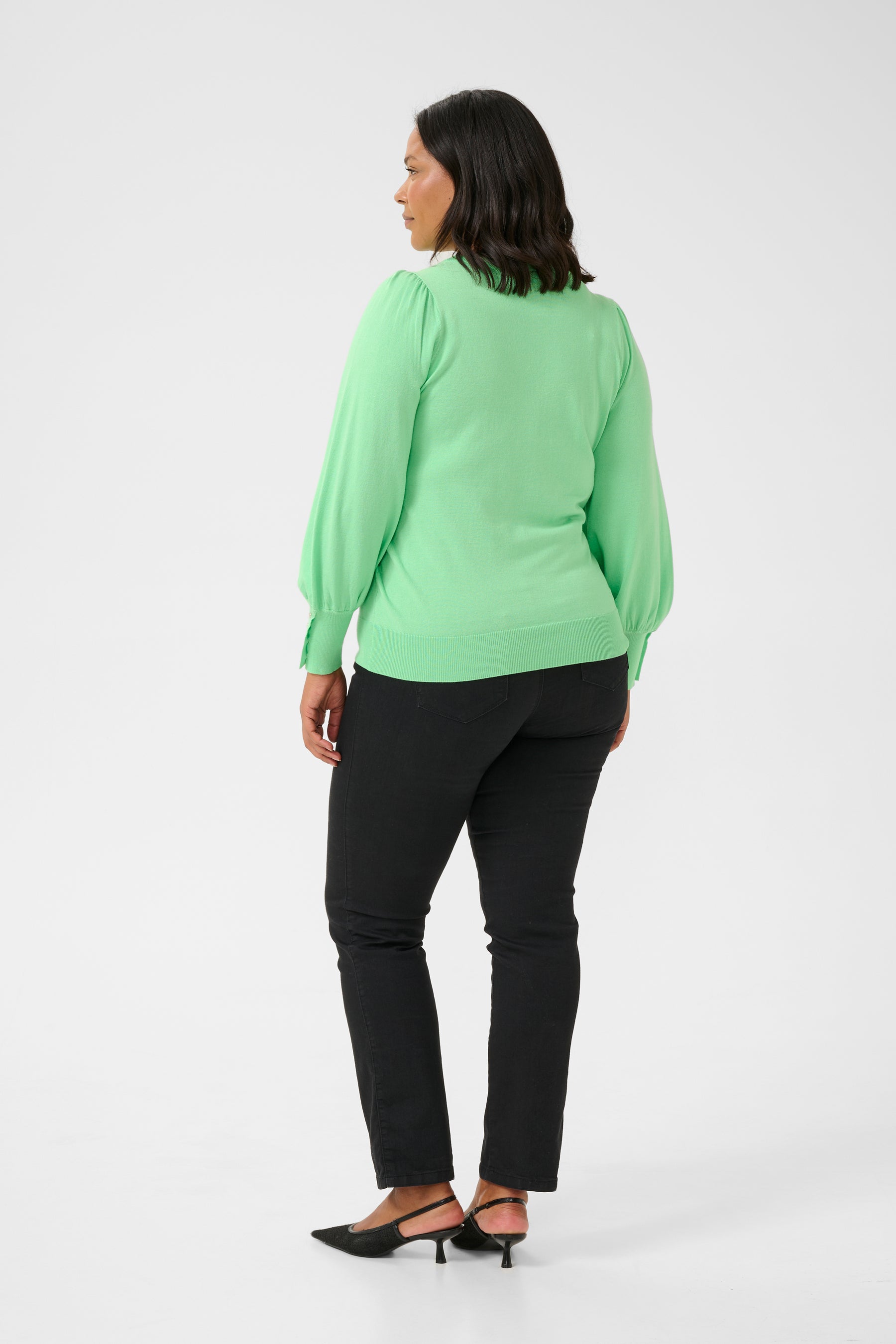 Kaffe Curve Lizzy Knit Jumper in Green