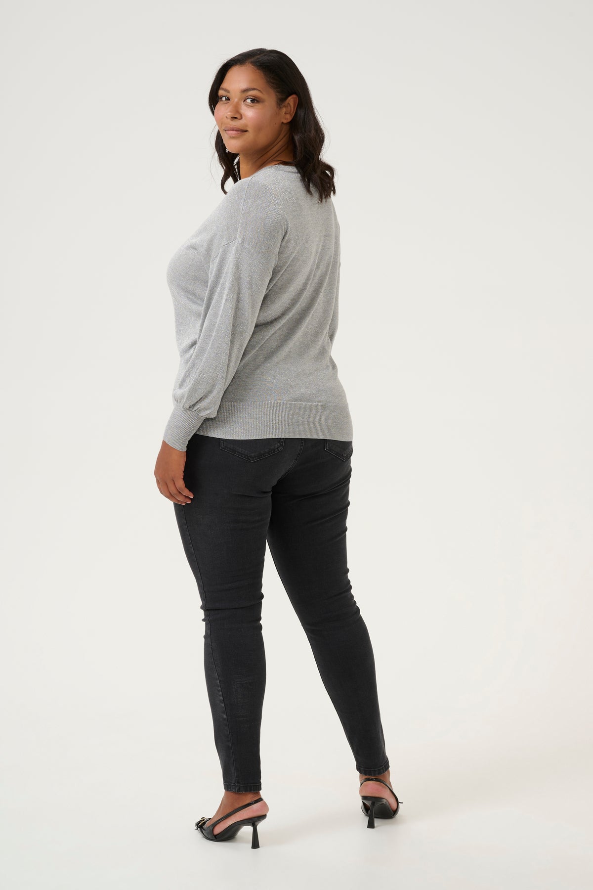 Kaffe Curve Ankia Knit Jumper in Grey