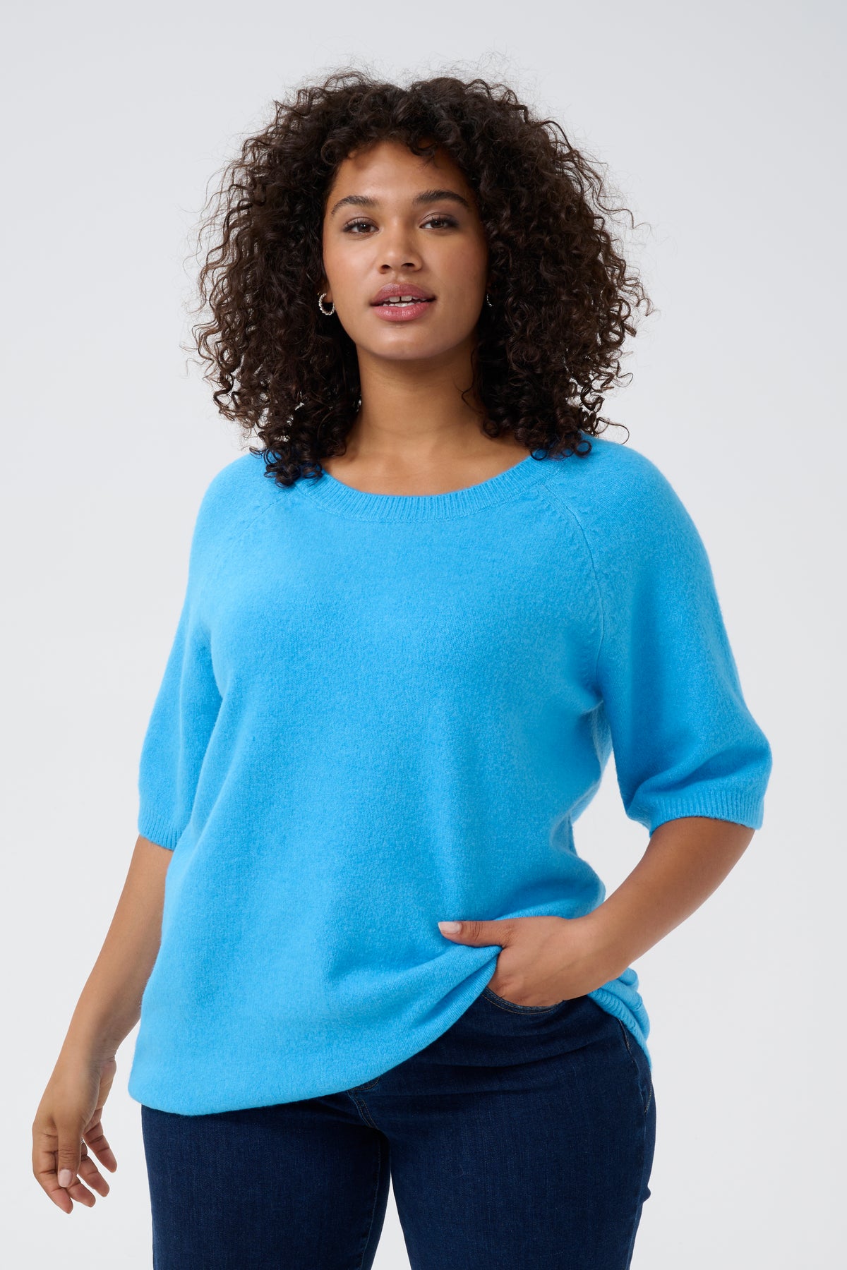 Kaffe Curve Sylvia Knit Jumper in Blue