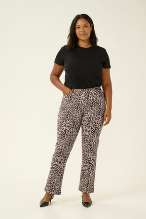 Kaffe Curve Linima Leopard Print Jeans