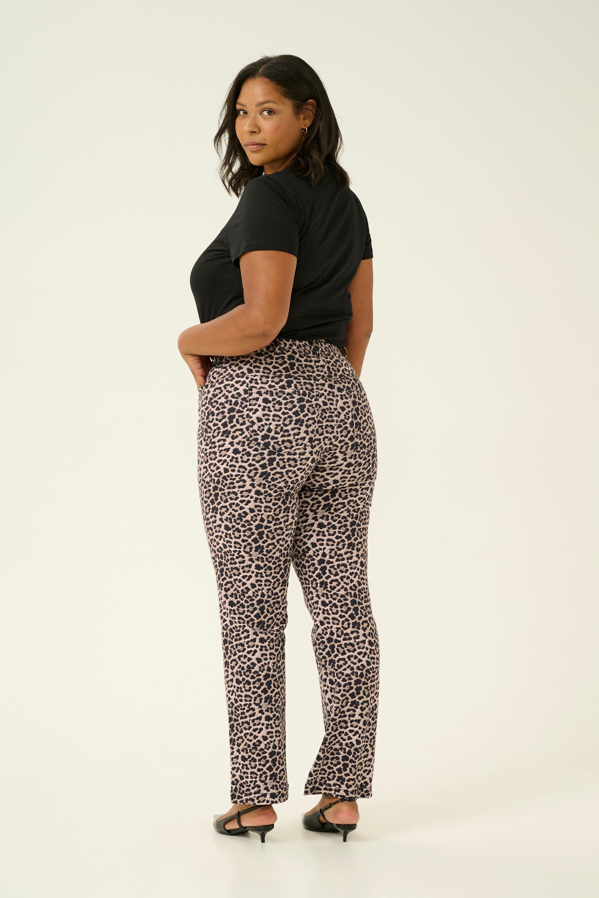 Kaffe Curve Linima Leopard Print Jeans