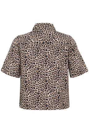 Kaffe Curve Linima Denim Shirt in Leopard