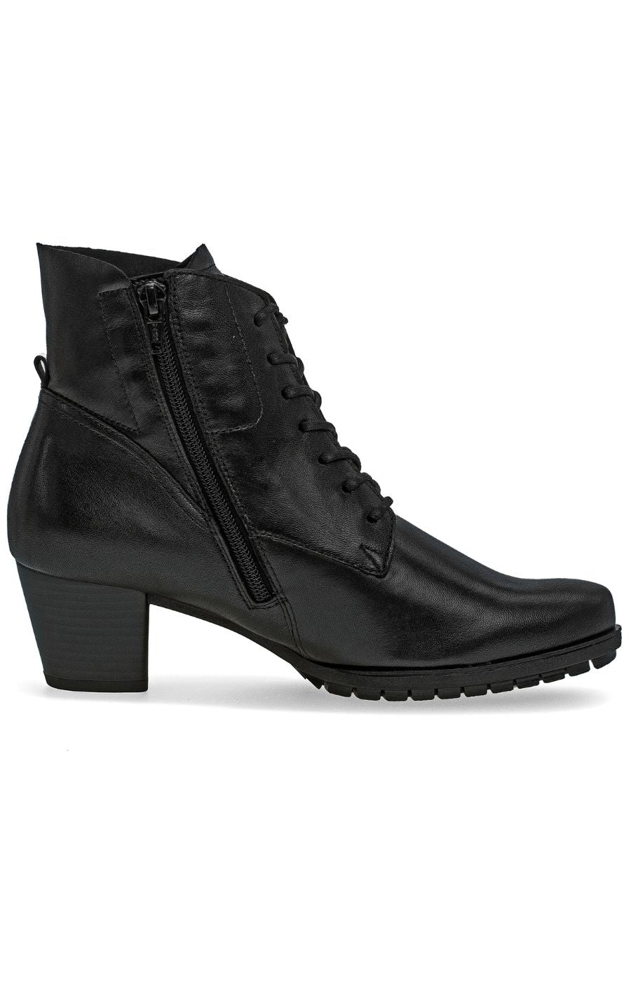 Gabor Lace-Up Heel Ankle Boots in Black