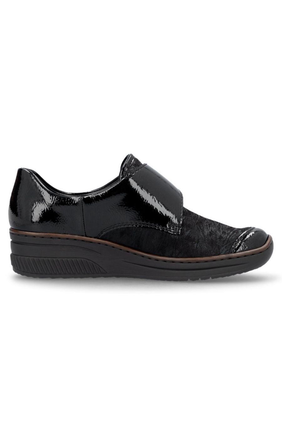 Rieker Velcro Strap Shoe Black