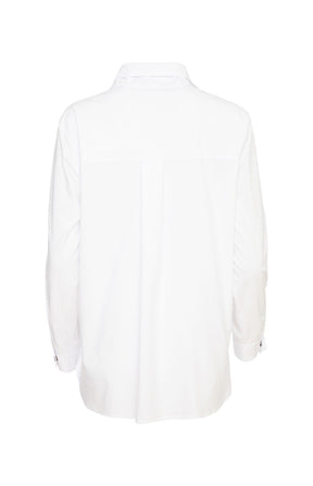 Ora Black Button White Shirt