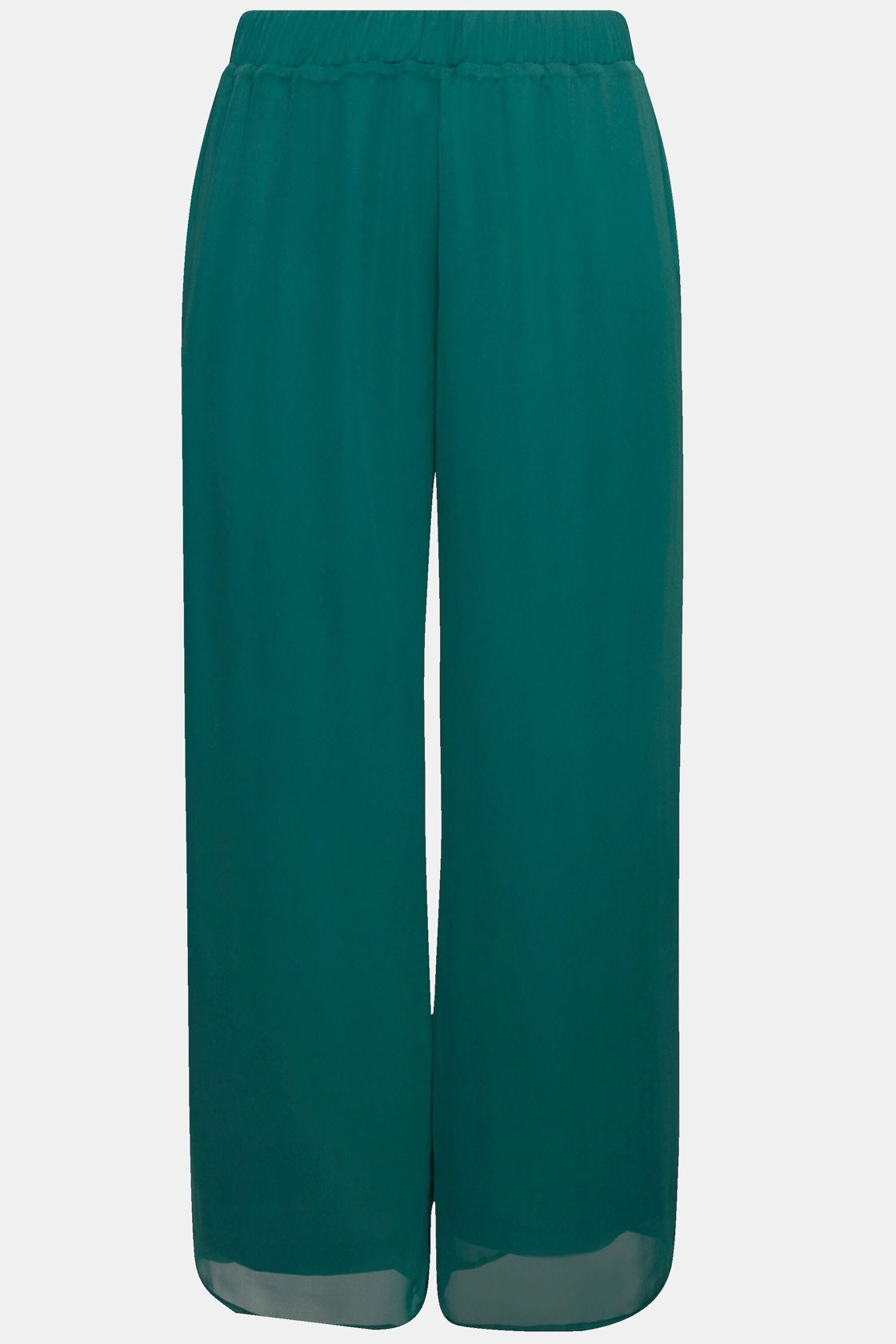 Ulla Popken Chiffon Trousers in Green