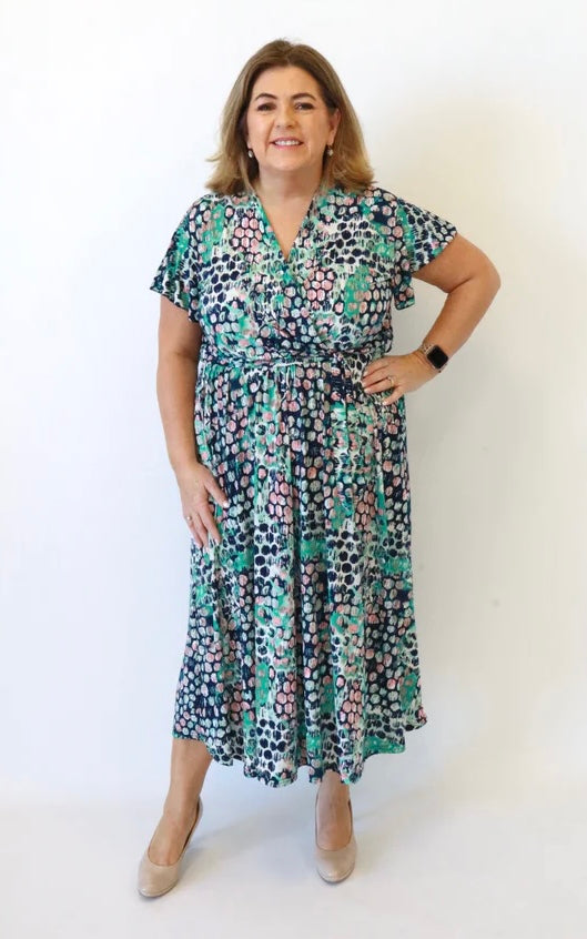 Dani Dress in Green Dot