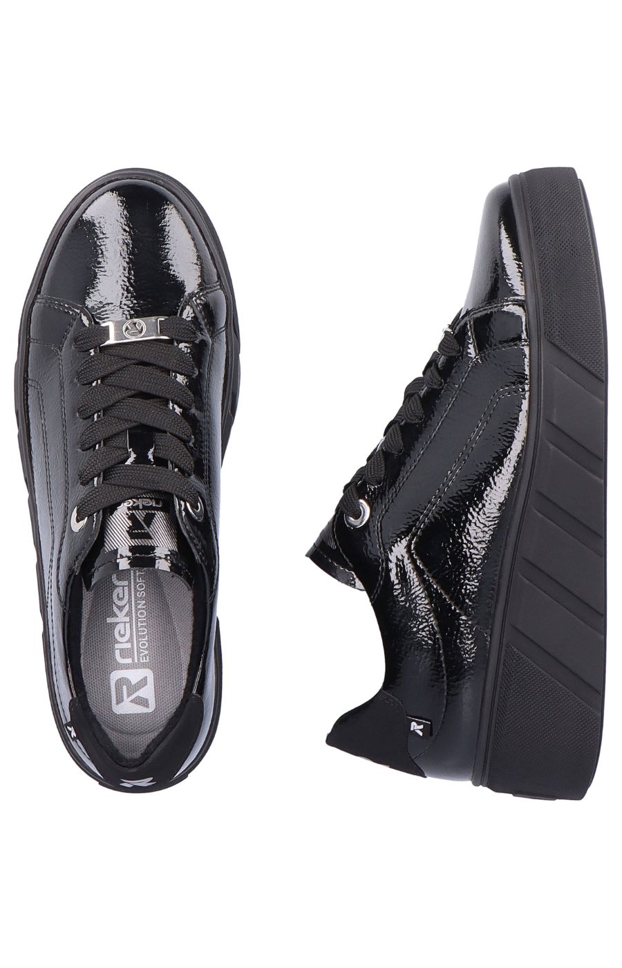 Rieker Low Top Sneaker in Black