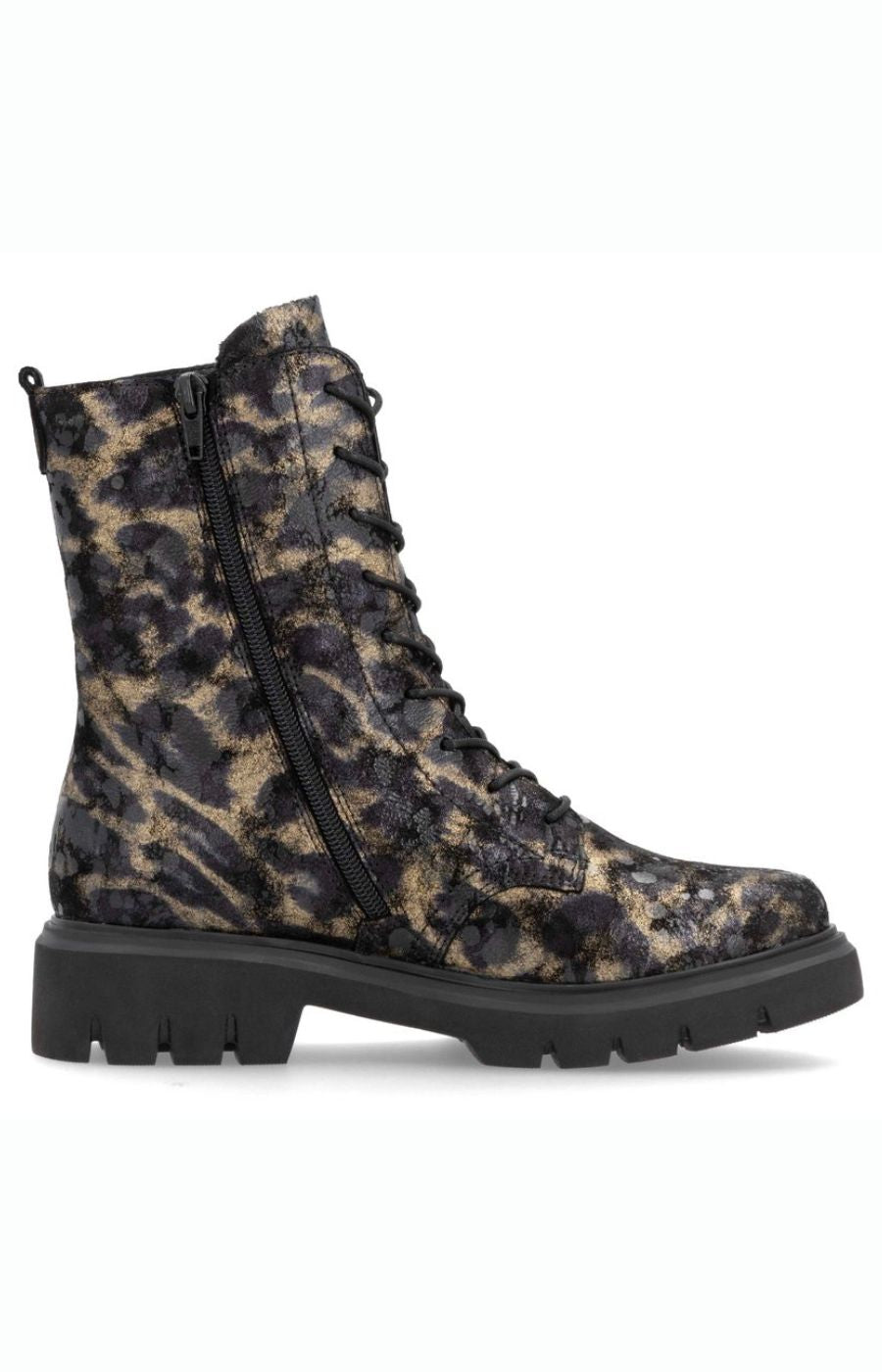 Remonte Black and Gold Print Boot