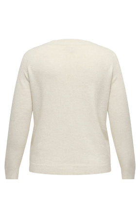 Only Carmakoma Rica Knit Jumper in Cream