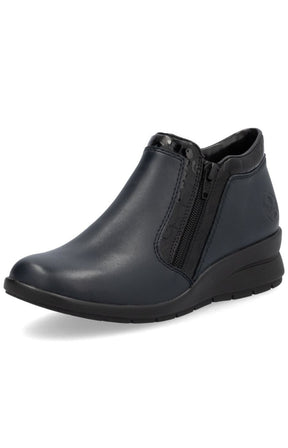 Rieker Zip Ankle Boots in Navy