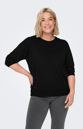 Only Carmakoma Mella Knit Top in Black