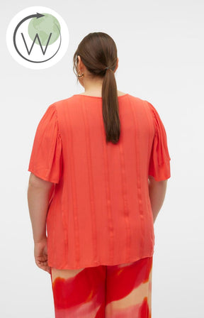 Vero Moda Curve Kanva Blouse in Coral