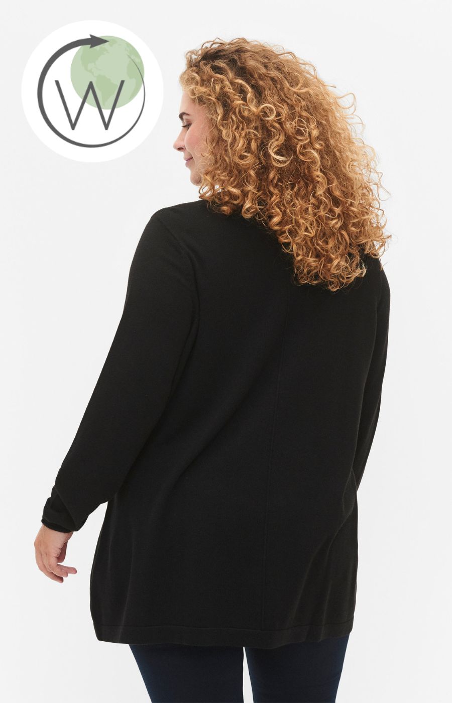 Zizzi Shape Knit Blouse in Black