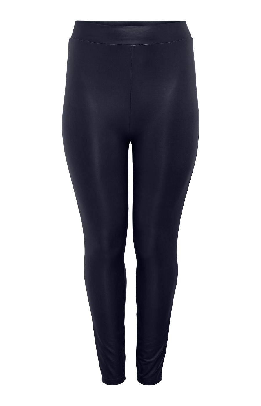 Only Carmakoma Navy Leather Look Leggings