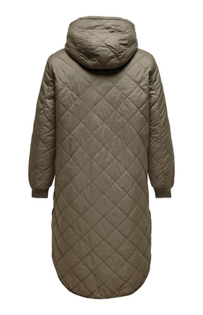 Only Carmakoma Sandy Quilted Coat in Taupe