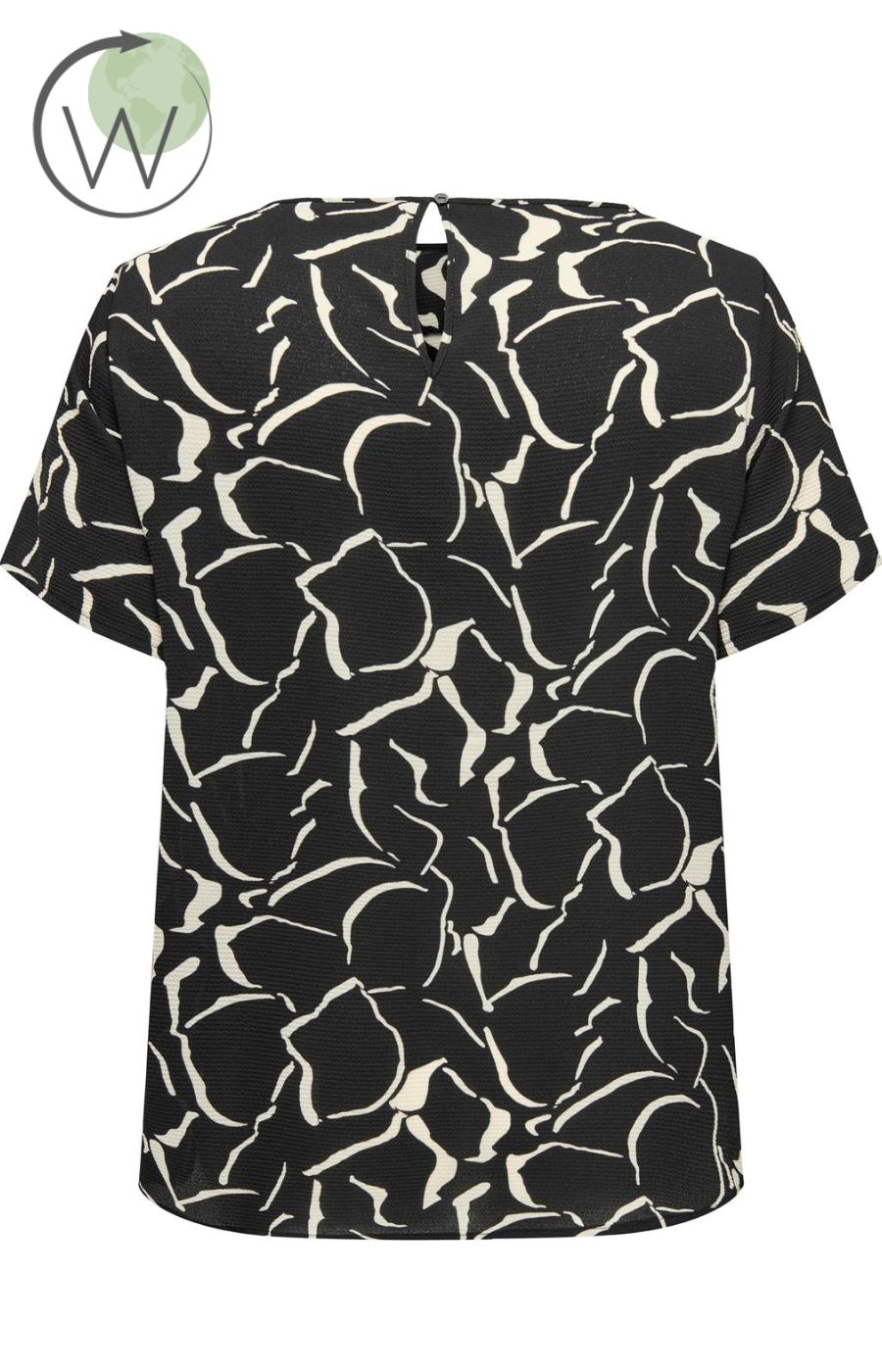 Only Carmakoma Vica Blouse in Abstract Black
