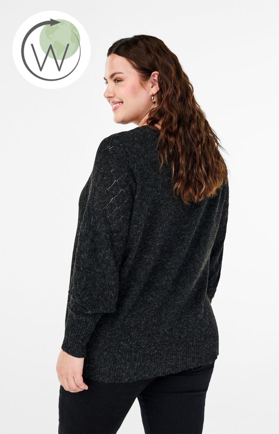 Zizzi Sunny Dark Grey Knit Jumper