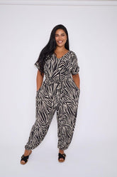 Jenna Jumpsuit in Zebra Print