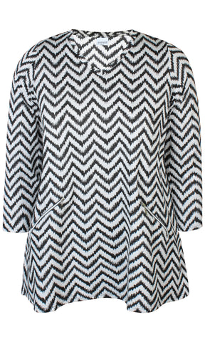 Zhenzi Baie Tunic in White and Black