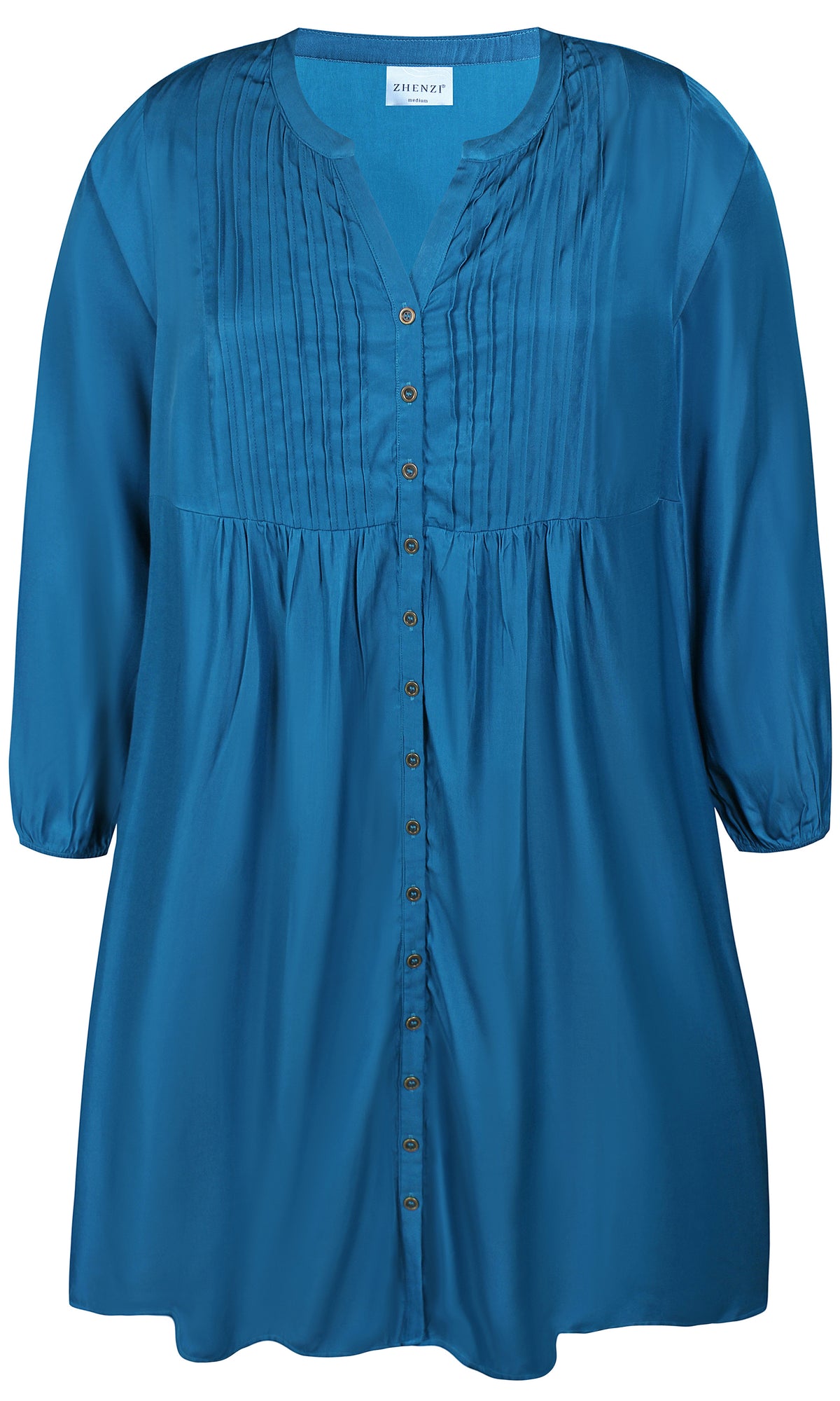 Zhenzi Legacy Shirt Dress in Teal