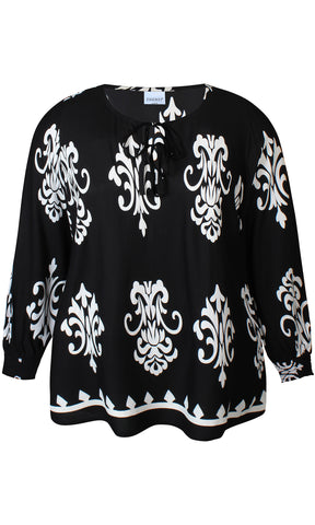 Zhenzi Bird Blouse in Black