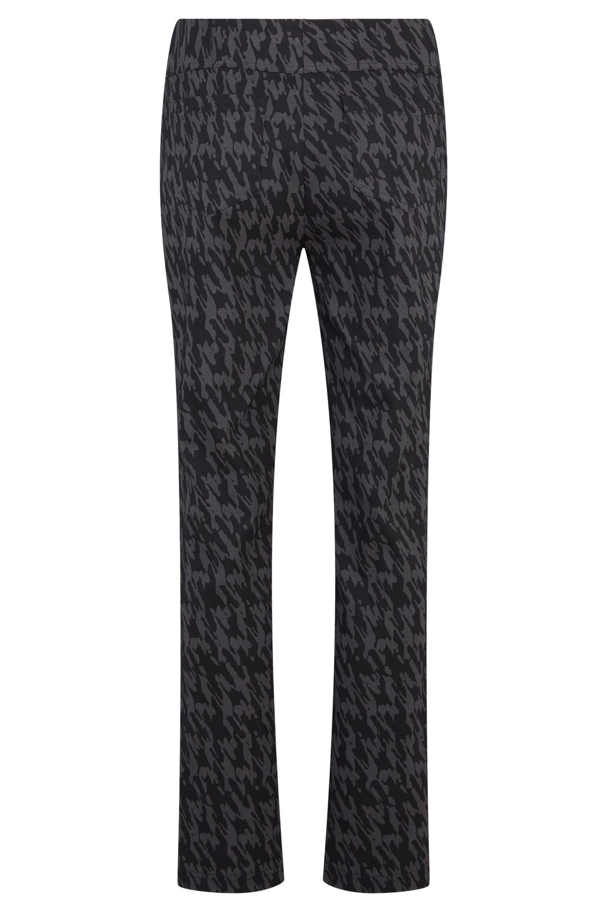 Robell Long Trousers in Grey Houndstooth