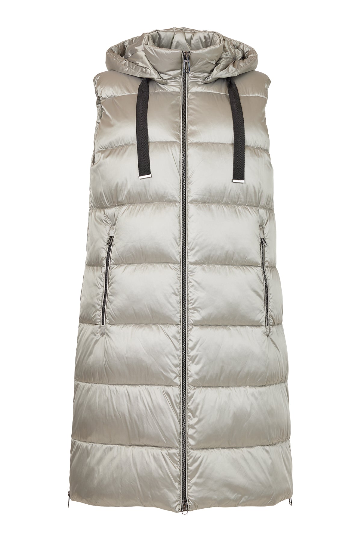 Frandsen Padded Longline Gilet in Silver