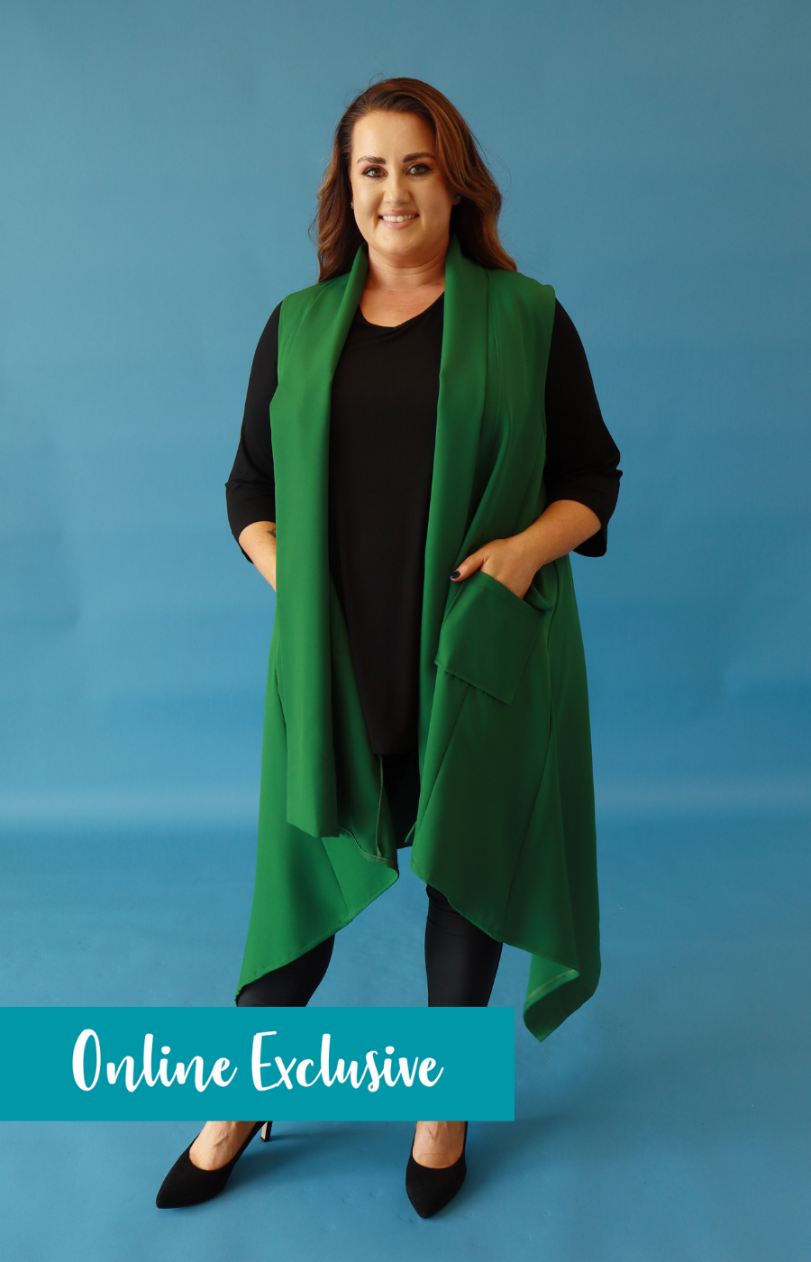 Faye Longline Green Waistcoat