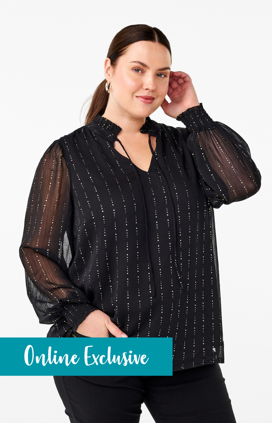 Zizzi Maura Blouse in Black