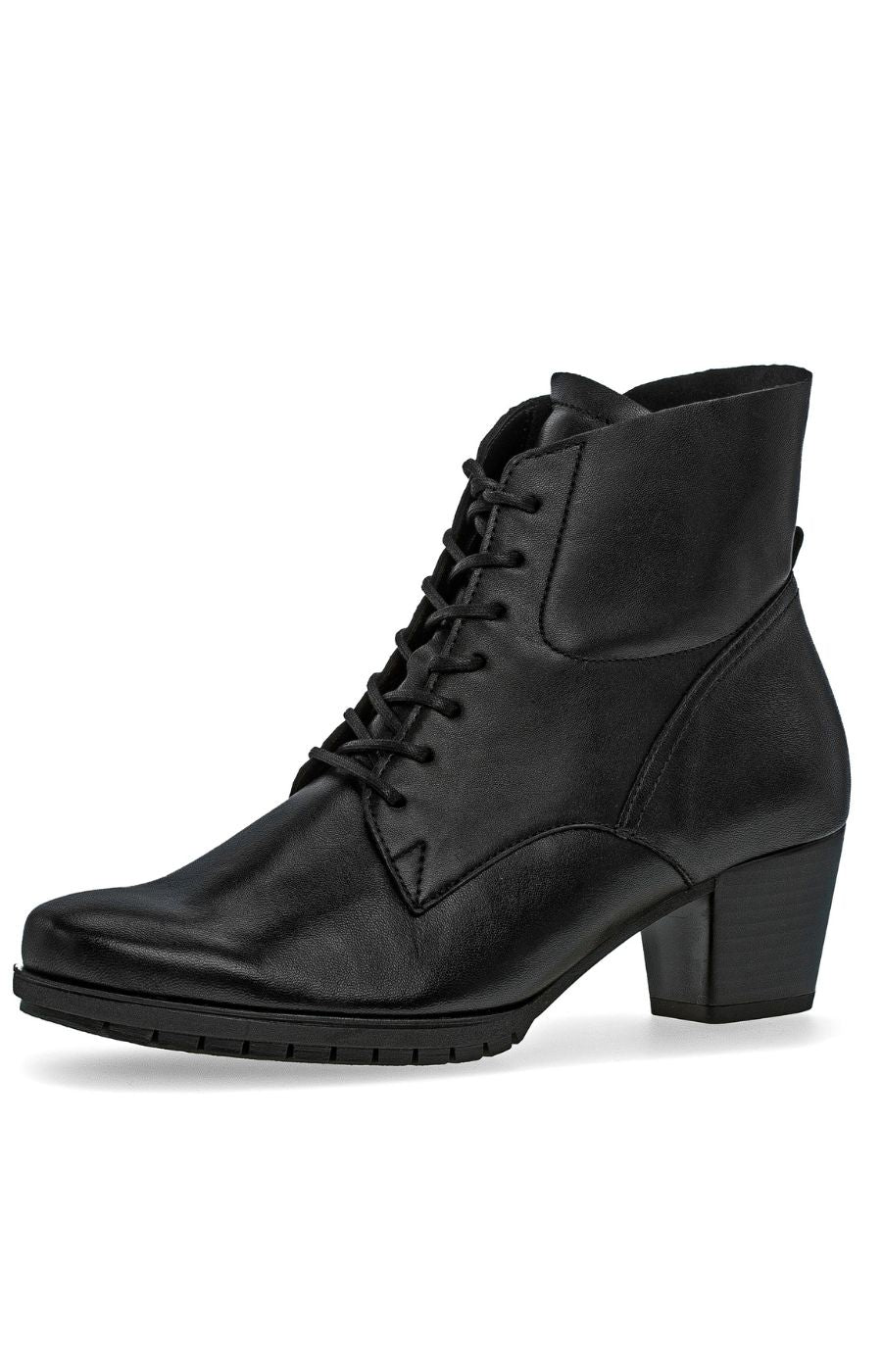 Gabor Lace-Up Heel Ankle Boots in Black