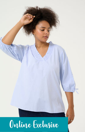 Kaffe Curve Tiara Blouse in Blue