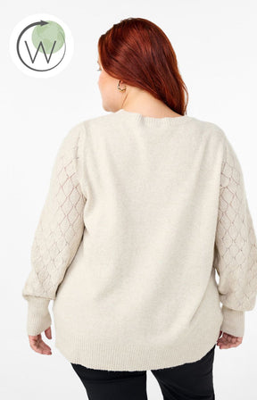 Zizzi Sunny Cream Knit Jumper