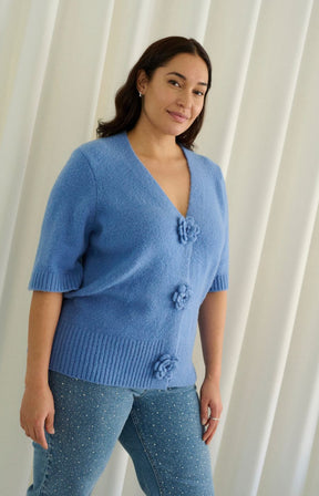 Kaffe Curve Rosa Cardigan in Blue